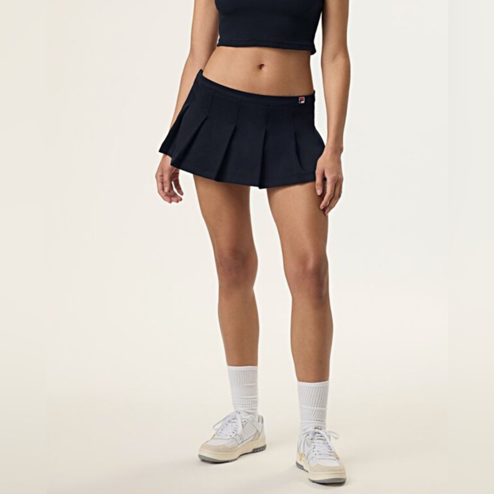 Fila X Hailey Bieber Black Pleated Mini Skirt